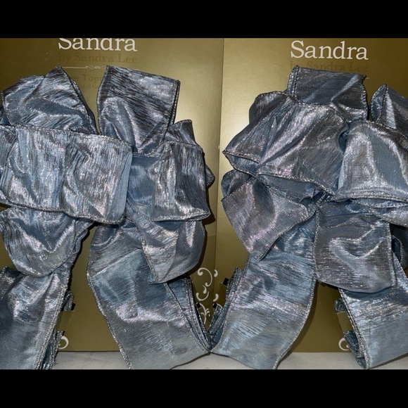 Christmas Midnight Clear Blue Tree Bow Topper Set - Picture 2 of 12